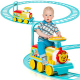 Blue Electric Kids Train Toy with Unique Design & Stickers - 6V Motorized Ride-On
