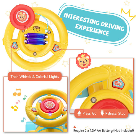 Blue Electric Kids Train Toy with Unique Design & Stickers - 6V Motorized Ride-On
