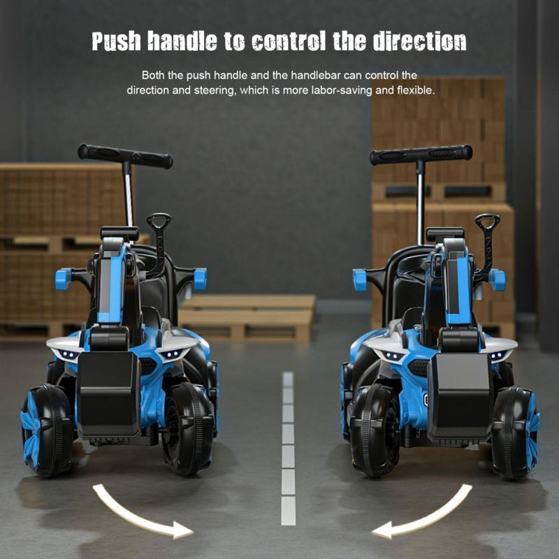 Bluetooth-Enabled Electric Excavator Toy Car for Kids with Helmet and Rear Attachment