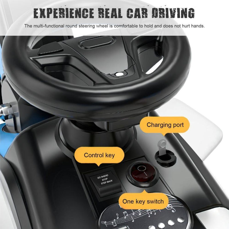 Bluetooth-Enabled Electric Excavator Toy Car for Kids with Helmet and Rear Bucket Attachment