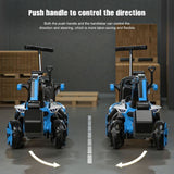 Bluetooth-Enabled Electric Excavator Toy Car for Kids with Helmet and Rear Bucket Attachment