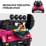 Bluetooth Remote Control Pink Jeep Ride On Car for Kids with USB and 12V Battery