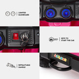 Bluetooth Remote Control Pink Jeep Ride On Car for Kids with USB and 12V Battery