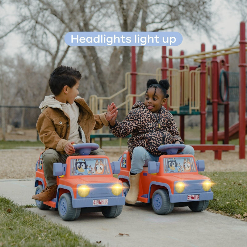 Bluey 6V Ride On Car for Kids with Interactive Sound & Music