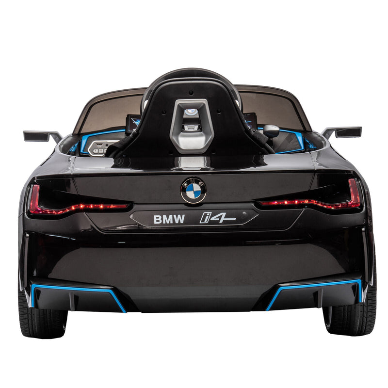 BMW I4 Licensed 12V Kids Ride On Car with Parental Remote Control, USB, MP3, and Bluetooth - Black