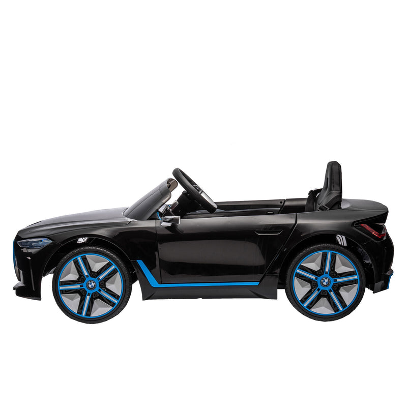 BMW I4 Licensed 12V Kids Ride On Car with Parental Remote Control, USB, MP3, and Bluetooth - Black