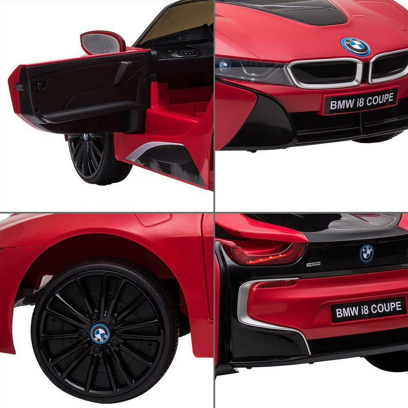 BMW I8 12V Ride-On Car with Remote Control, MP3 Player, Horn, and LED Lights