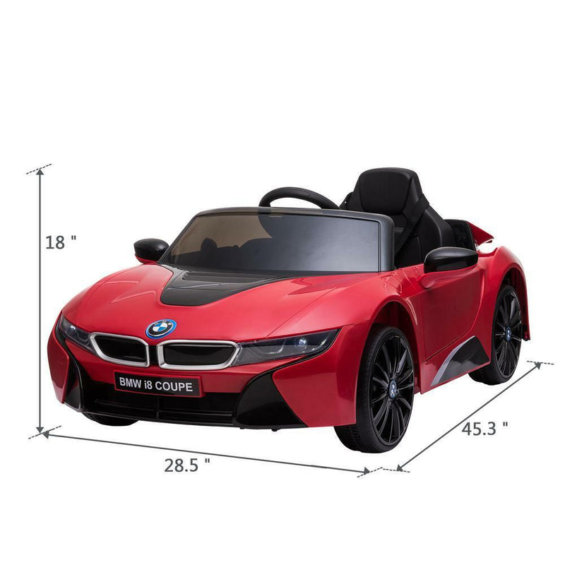 BMW I8 12V Ride-On Car with Remote Control, MP3 Player, Horn, and LED Lights