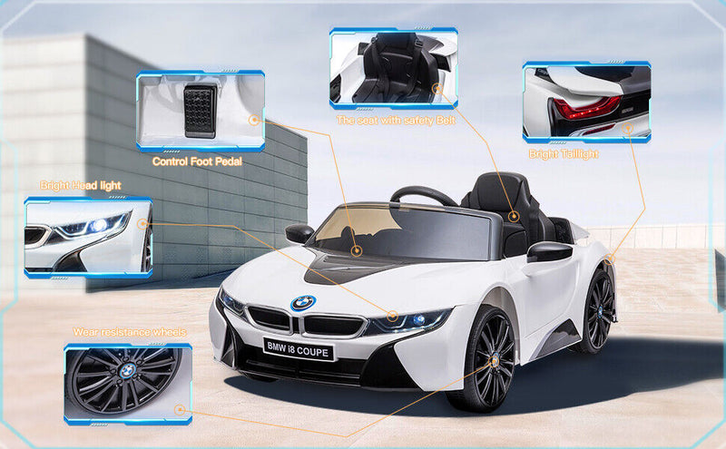 BMW i8 Coupe 12V Kids Ride-On Toy Car with Remote Control - Electric Vehicle for Endless Fun!