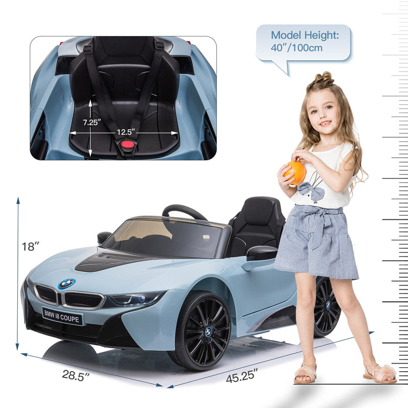 BMW I8 Licensed 12V Battery Powered Ride-On Car for Kids with Remote Control
