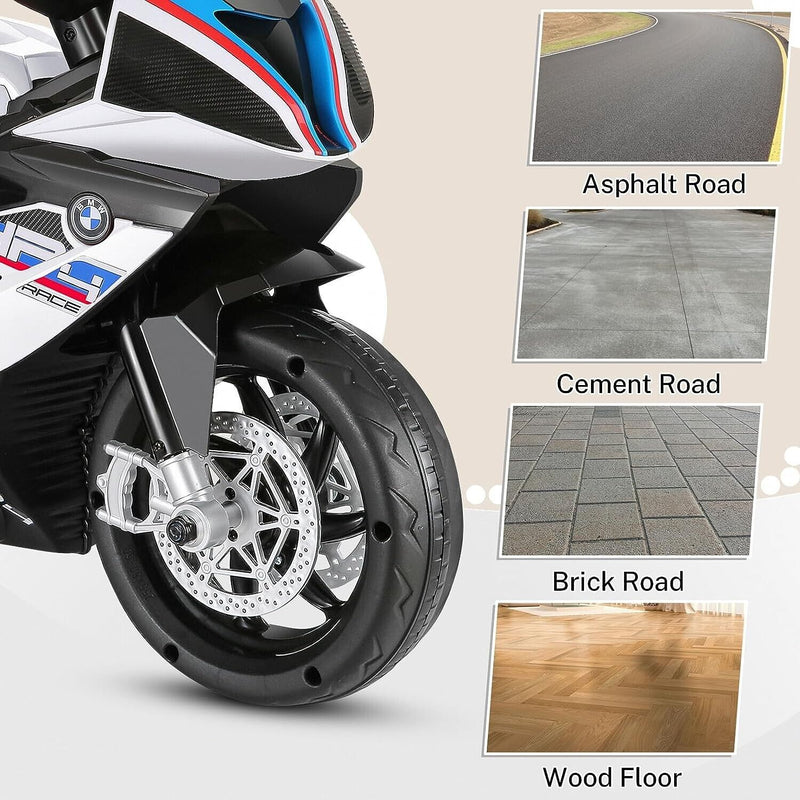 BMW Kids Electric Motorcycle - 12V Battery Powered Ride-On Bike in Sleek Black Design