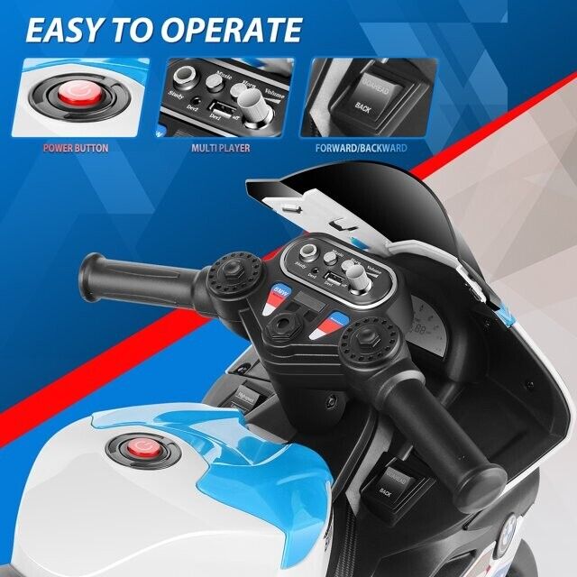 BMW Kids 12V Electric Motorcycle Ride-On Toy - Black