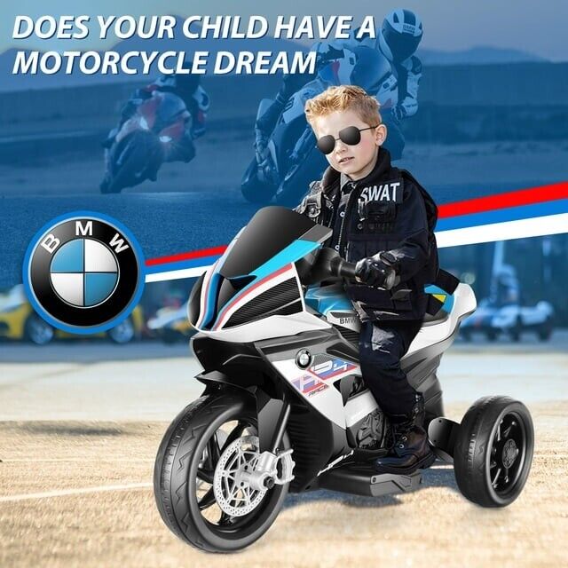BMW Kids 12V Electric Motorcycle Ride-On Toy - Black