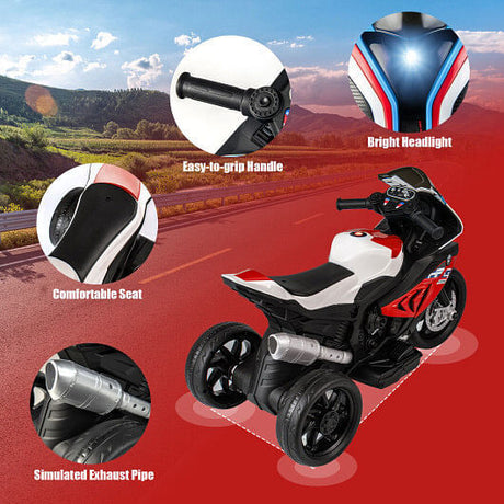 BMW Kids Motorcycle Ride-On Toy for Ages 3-8 - Red