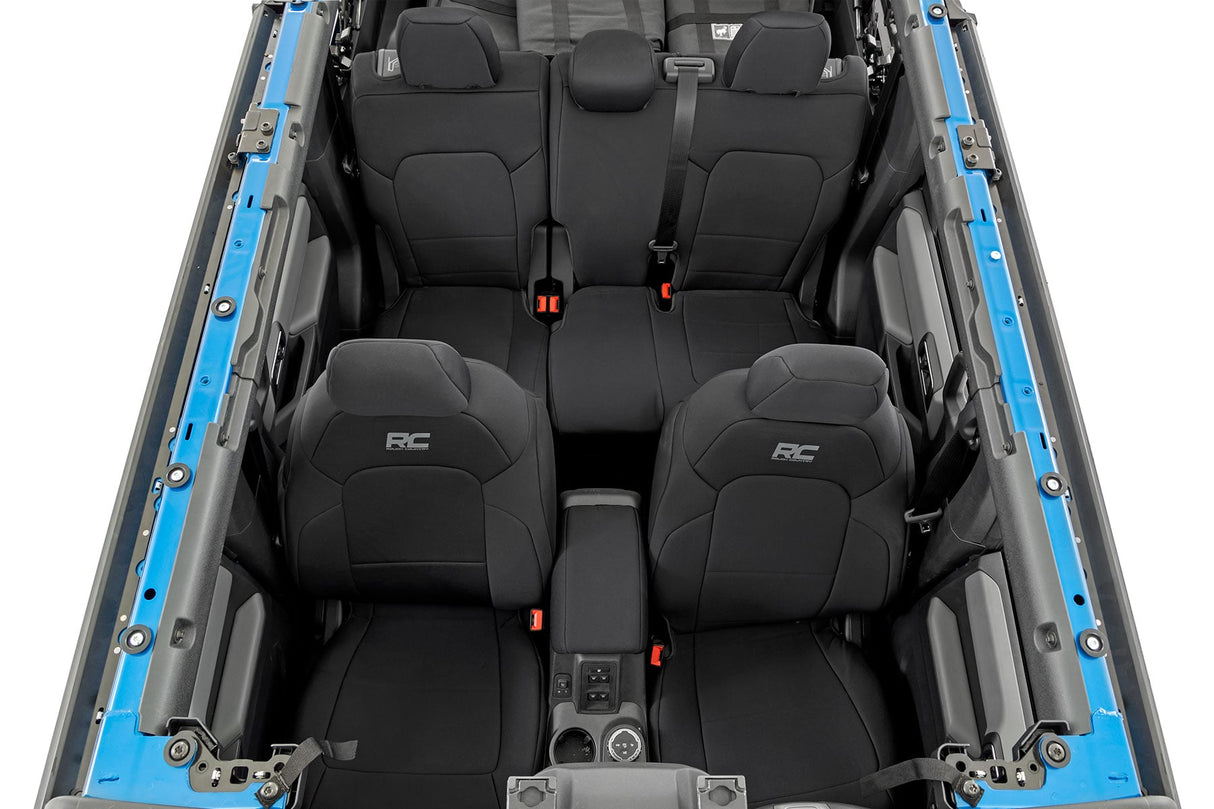 Rough Country Neoprene Seat Covers Front & Rear 4-Door Ford Bronco 4WD 2021-2026 91045
