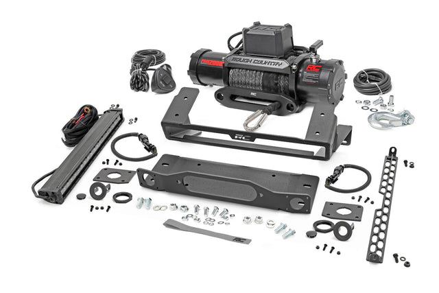 High Winch Mount | All Models | 12000S | 20 Inch Black Single Row LED | Ford Bronco (21-24)