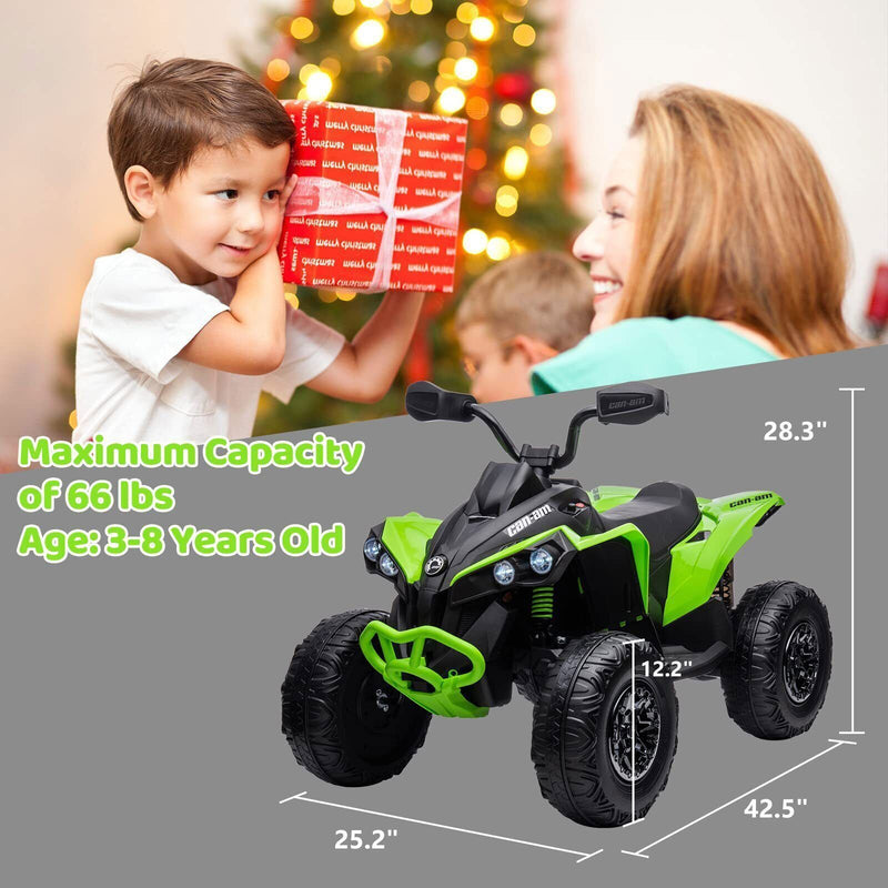 BRP Can-am 4 Wheeler Quad Electric Ride-On Toy Car for Kids