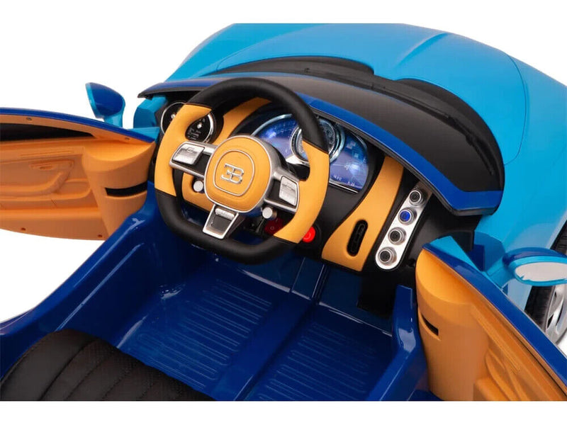 Bugatti Chiron Kids 12V Ride On Car with Remote Control - Blue