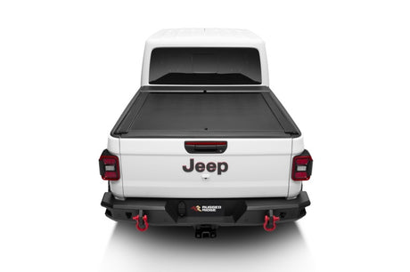 Couvre-tonneau Armis avec rails Max Track pour Jeep Gladiator 20-22 Rugged Ridge avec système Trail Rail - Tex. Blk