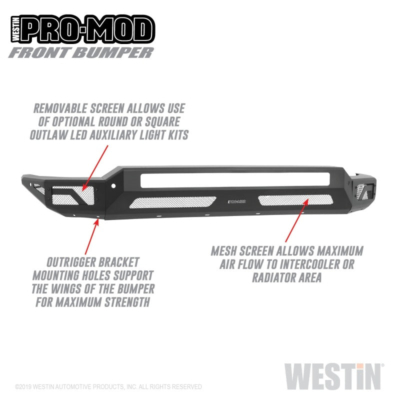 Pare-chocs avant Westin Pro-Mod pour Chevrolet Silverado 2500/3500 2020