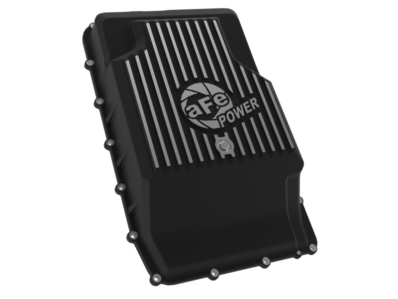 Carter de transmission arrière aFe 17-24 Ford F-150 10R60/10R80 Pro Series noir avec ailettes usinées