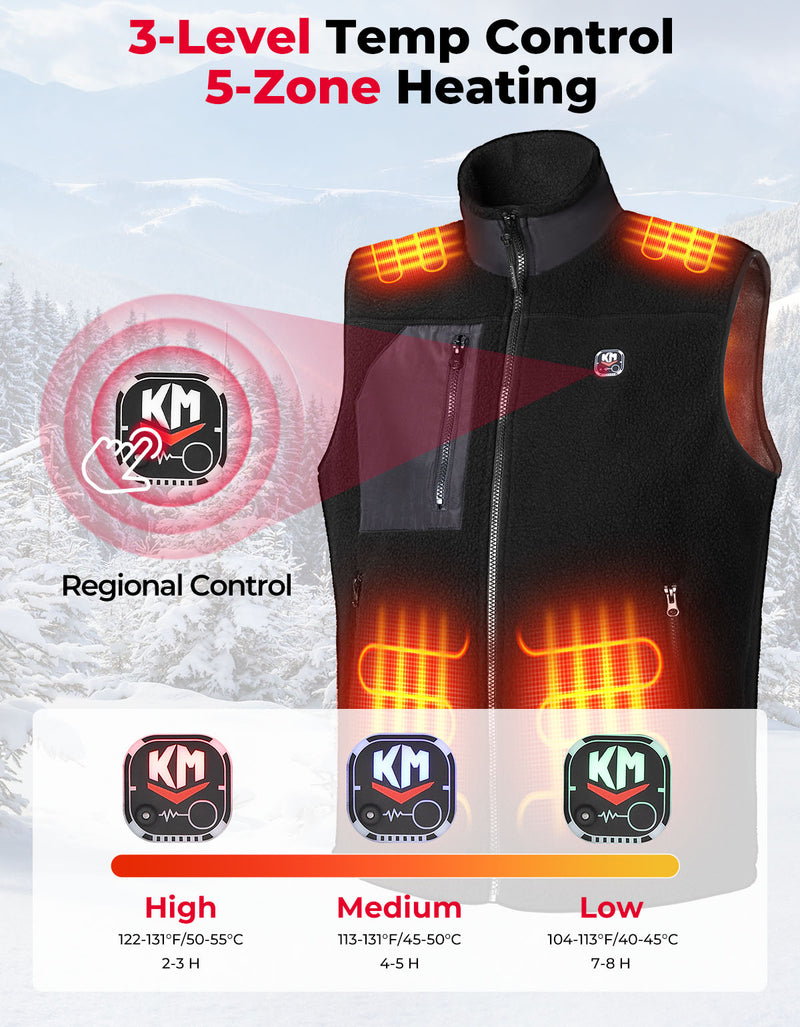 Heated Vest by Voice and APP Temp Control with Battery Pack