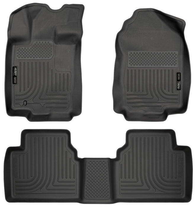 Revêtements de sol noirs Husky Liners 10-12 Ford Fusion/Lincoln MKZ (FWD) WeatherBeater Combo