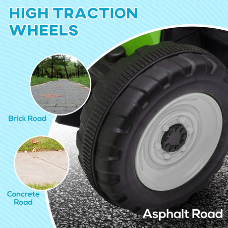12V Electric Tractor with Trailer and Dual Motors for Kids