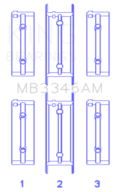 King Engine Bearings Subaru 1800Cc 1980 On (Size +0.75mm) Main Bearing Set