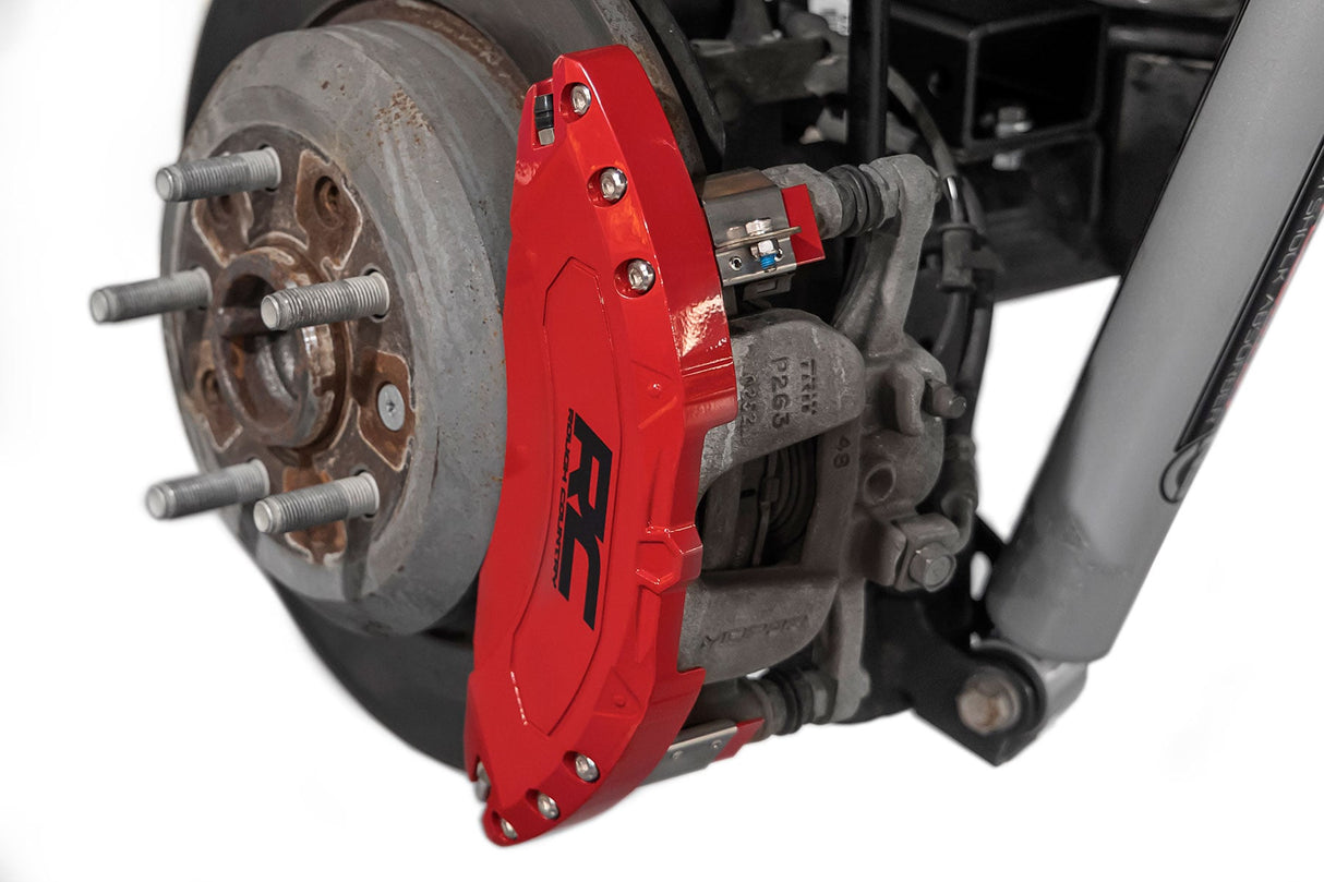 Rough Country Rear Brake Caliper Covers Ford F-150 Red 2021-2026