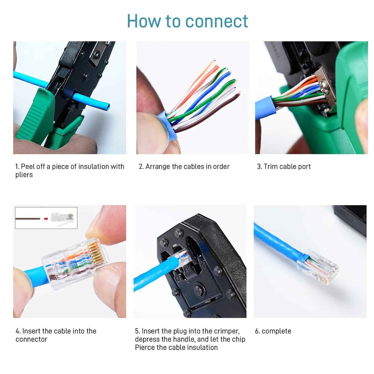 RJ45 Connectors 110-Pack for Ethernet Cables - Compatible with Cat6/Cat5/Cat5e, 24-26AWG/Flat Network Cable TekShack