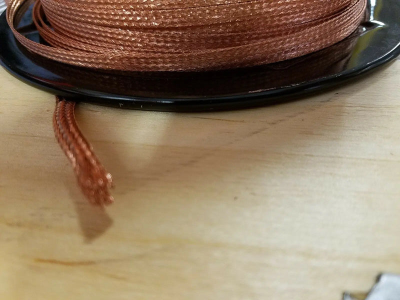 50 Ft' Flat Braided braid pure Copper Wire 3/16" Wide Ground Strap USA ACDC