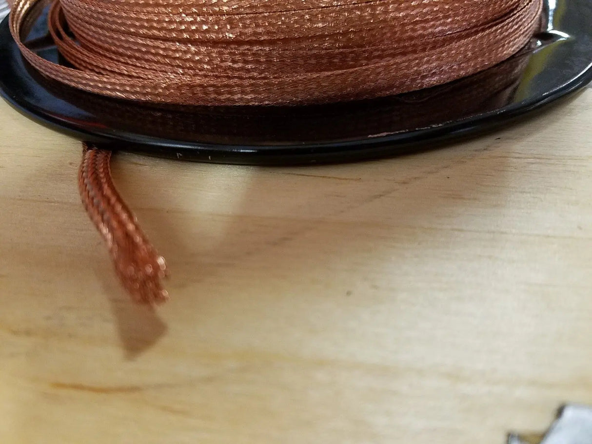 10 Ft' Flat Braided braid pure Copper Wire 3/16" Wide Ground Strap USA CC