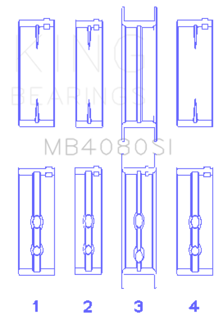King Engine Bearings GMC 2.8L/3.4L V6 173Ci/207Ci (Size +0.75mm) Main Bearing Set