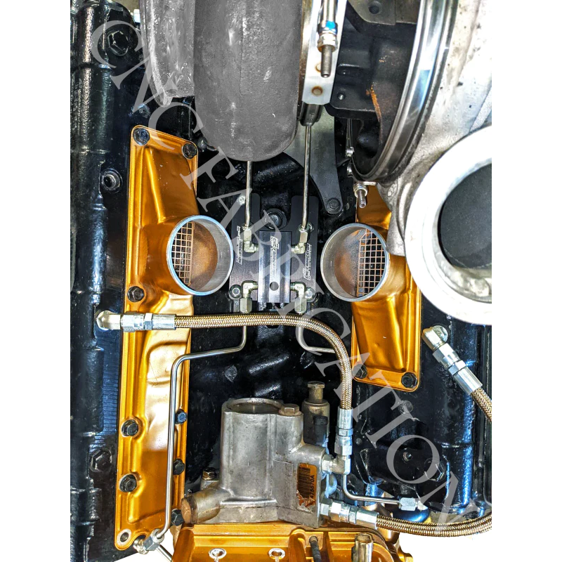 CNC Fabrication T4 Turbo 4-Line Feed Valley Mount Fuel Line Kit  - 7.3 Powerstroke (1994.5-2003)