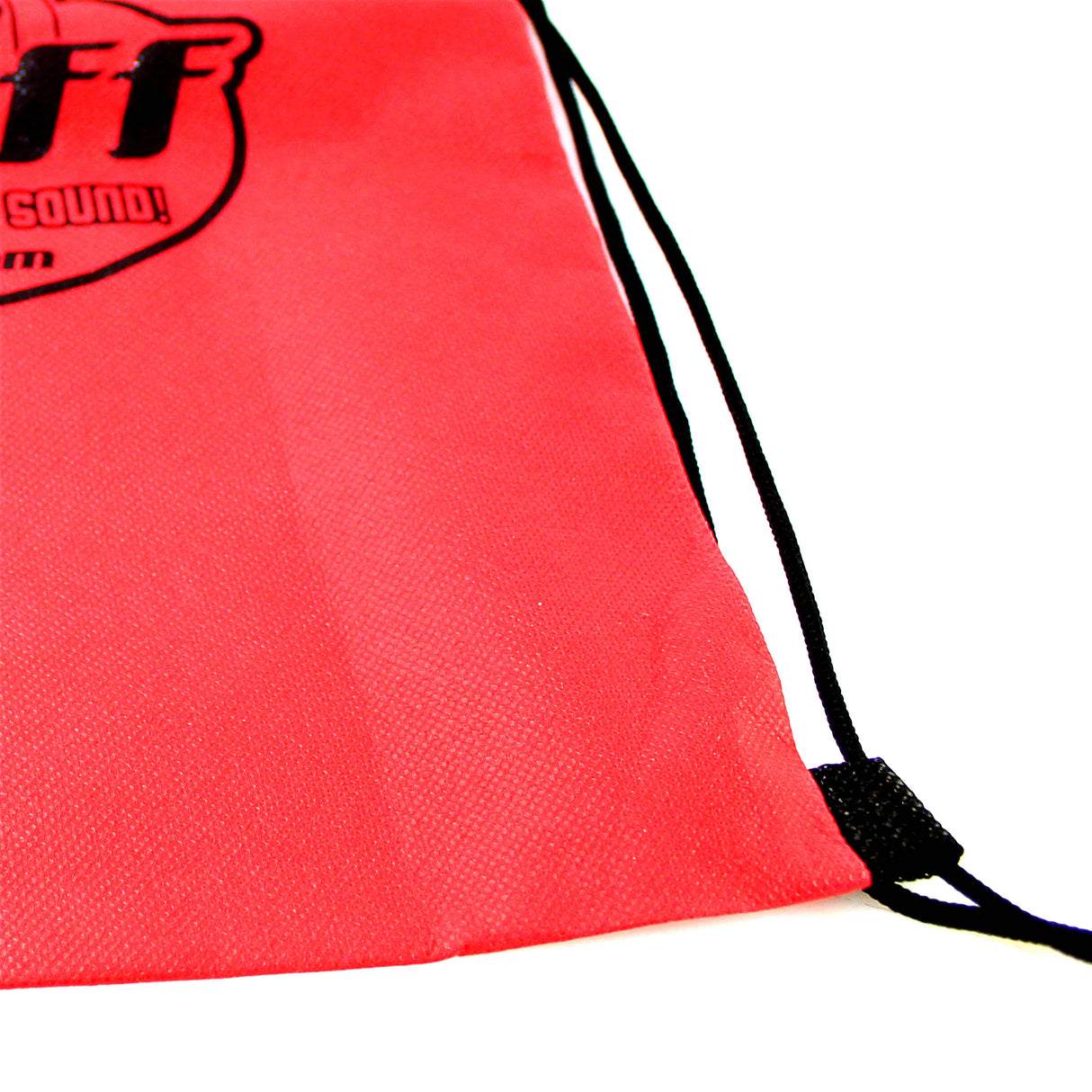 Official Big Jeff Audio Backpack  Red Drawstring with Black Big Jeff Audio Logo