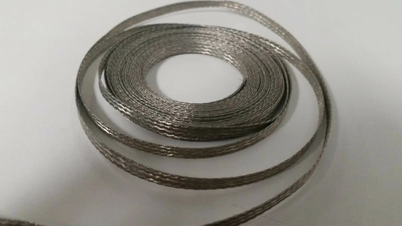 25 Ft' Flat Braided Tinned Copper Wire 3/16" Wide Ground Strap USA ACDC