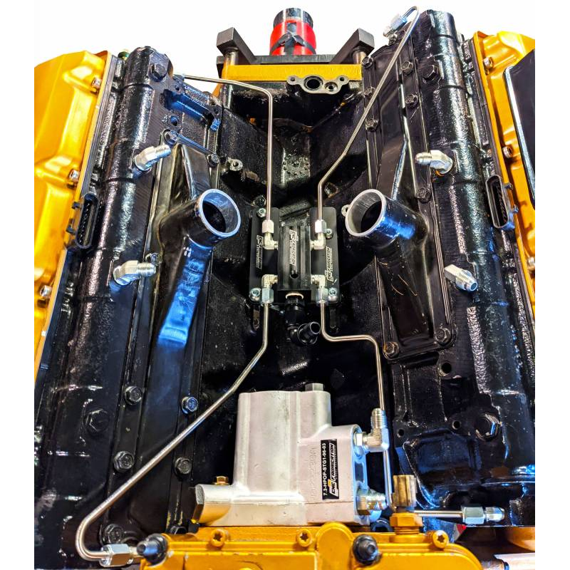 CNC Fabrication 4-Line Feed Valley Mount Fuel Line Kit - 7.3 Powerstroke (1994.5-1998.5)