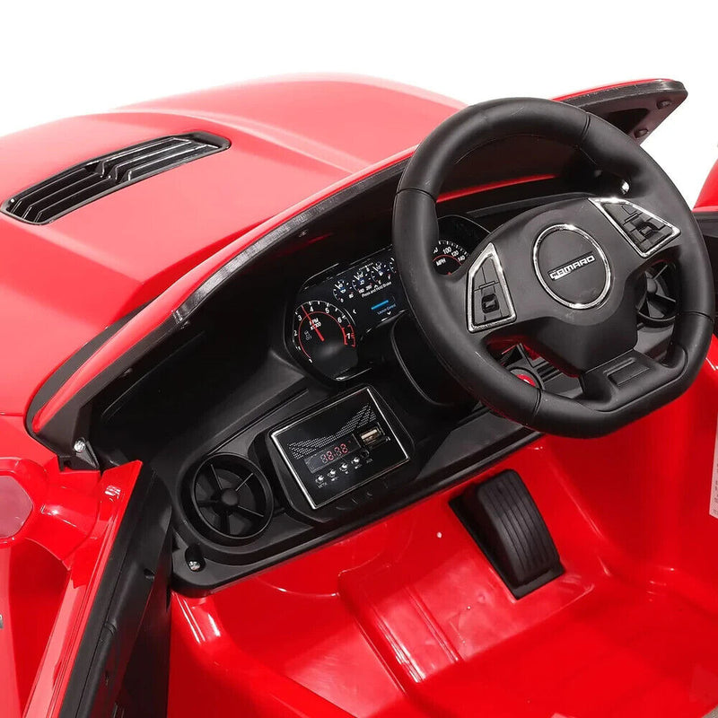 Chevrolet Camaro SS 12V Ride-On Car for Girls with Rubber Tires, Doors, and 3 Speeds - Red