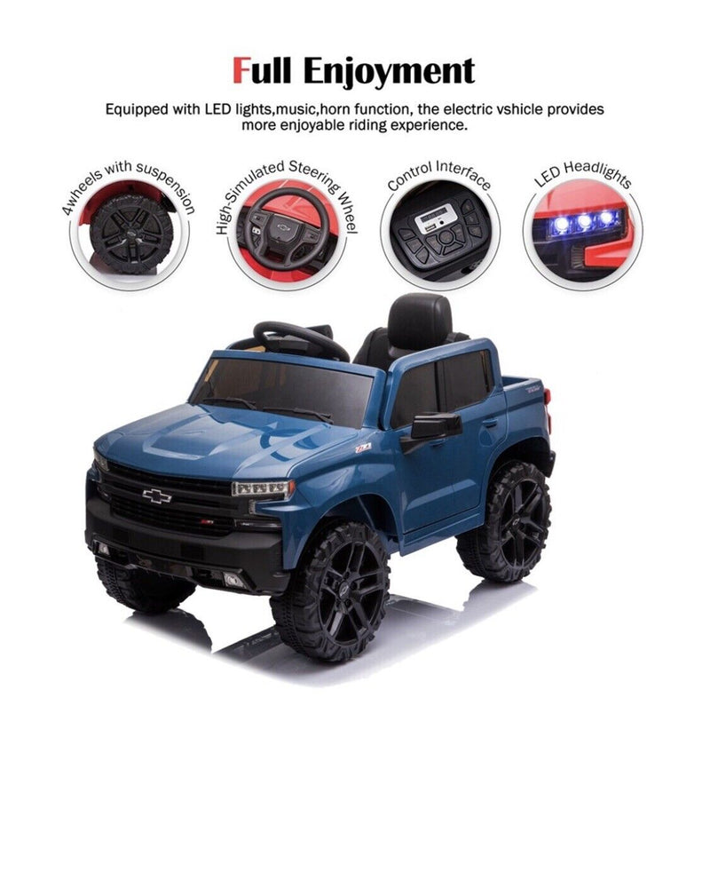 Chevrolet Silverado 12V Electric Ride-On Truck for Kids with 4 Wheels