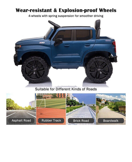 Chevrolet Silverado 12V Electric Ride-On Truck for Kids with 4 Wheels