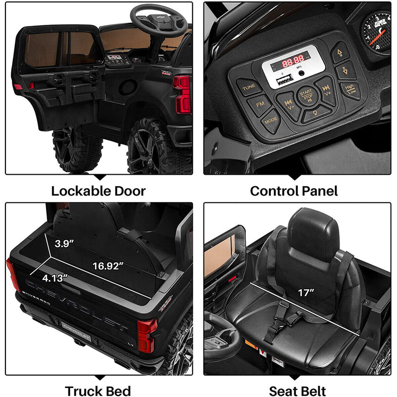 Chevrolet Silverado 12V Kids Electric Ride On Car with Remote Control