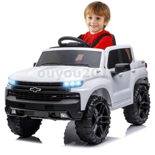 Chevrolet Silverado 12V Kids Ride-On Car with Music, LED Lights, and Remote Control