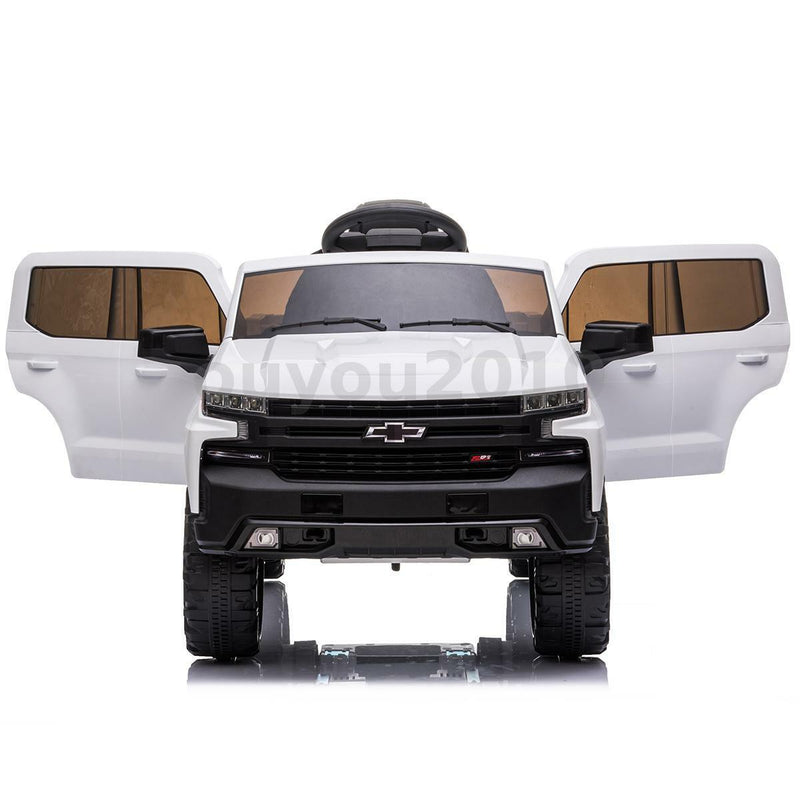 Chevrolet Silverado 12V Kids Ride-On Car with Music, LED Lights, and Remote Control