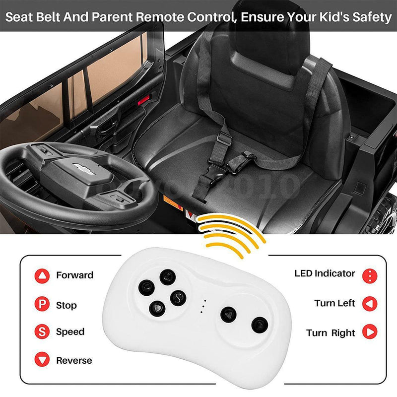 Chevrolet Silverado 12V Kids Ride-On Car with Music, LED Lights, and Remote Control