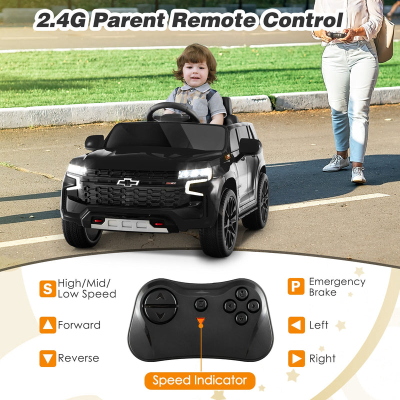 Chevrolet Tahoe 12V Electric Ride-On Truck for Kids with Remote Control, Lights, and Music