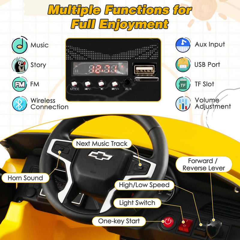 Chevrolet Tahoe 12V Electric Ride-On Truck for Kids with Remote Control, Lights, and Music