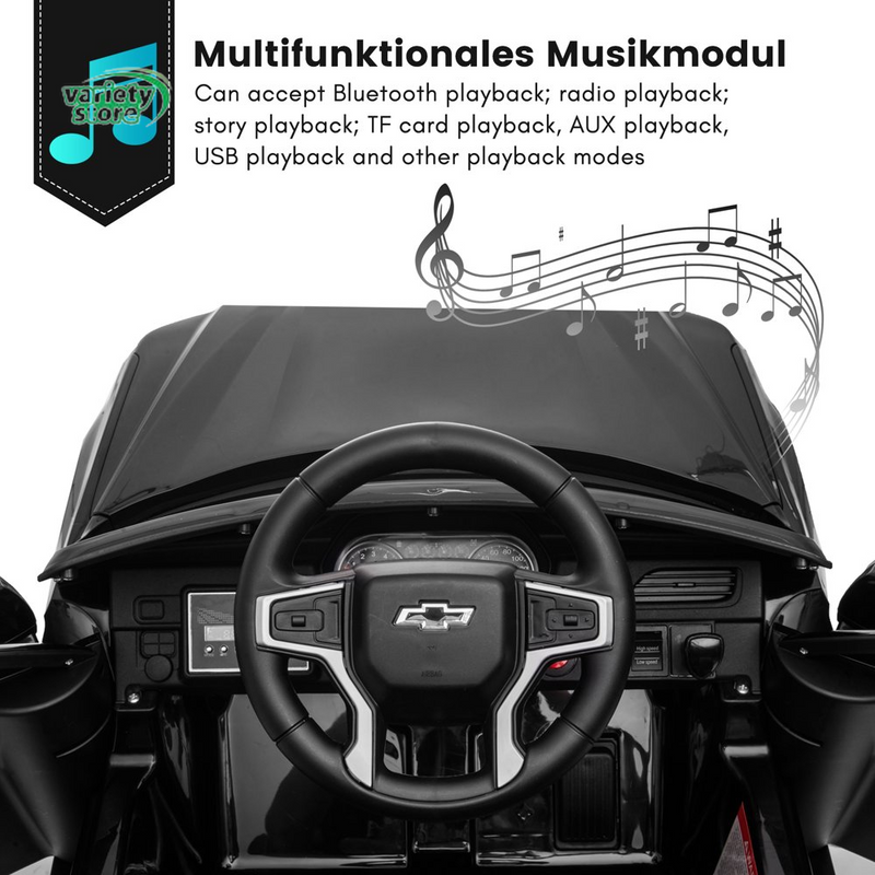 Chevrolet Tahoe 12V Ride on Car for Kids with Remote Control - 4-in-1 Versatile Toy