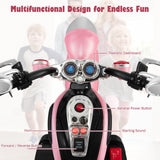 Chic Pink 3-Wheel Chopper Motorcycle for Kids with Headlight