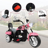 Chic Pink 3-Wheel Chopper Motorcycle for Kids with Headlight